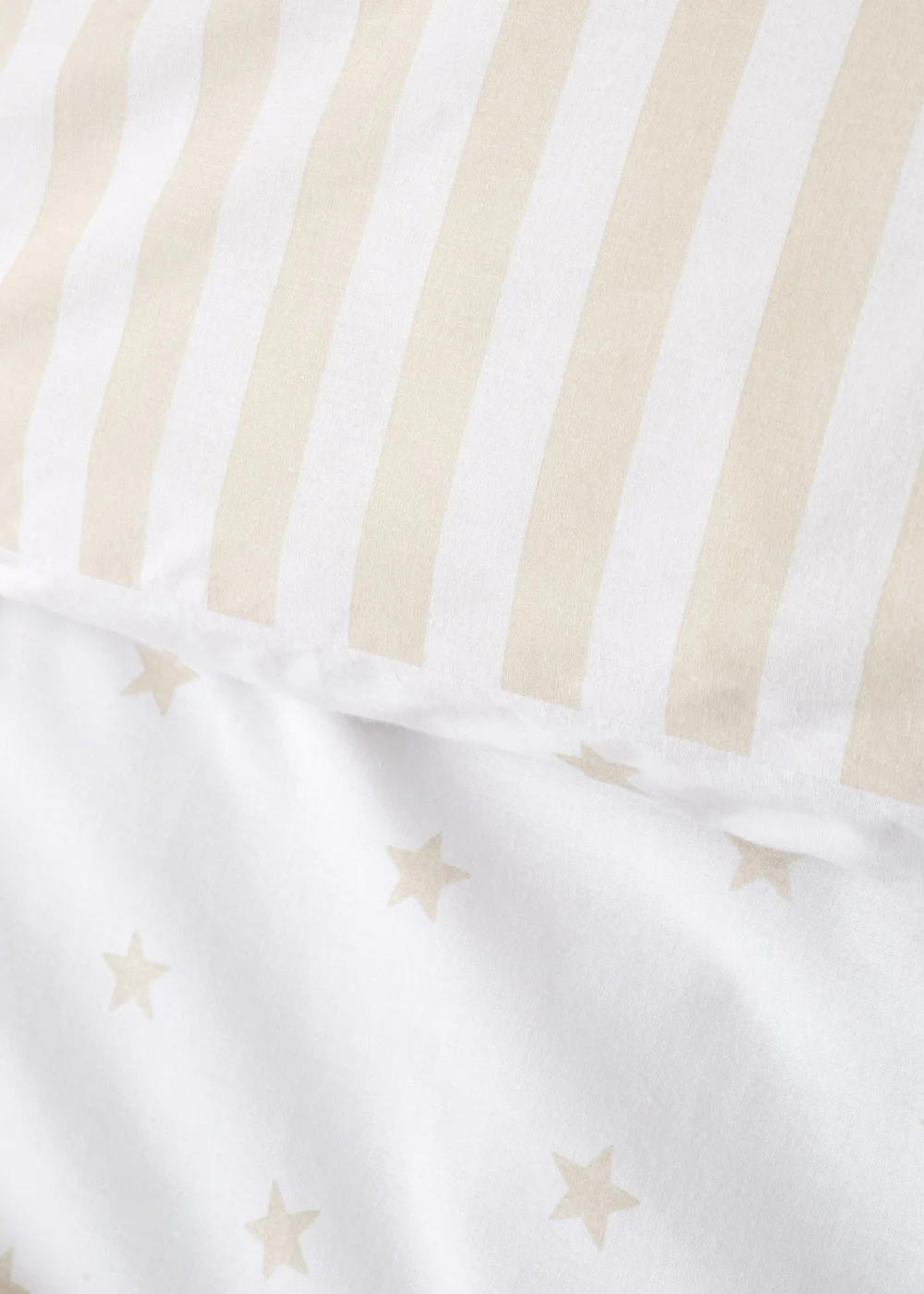 Bianca Fine Linens Mini Star & Stripes Reversible Cotton Duvet Cover Set Natural - Junior Image 4