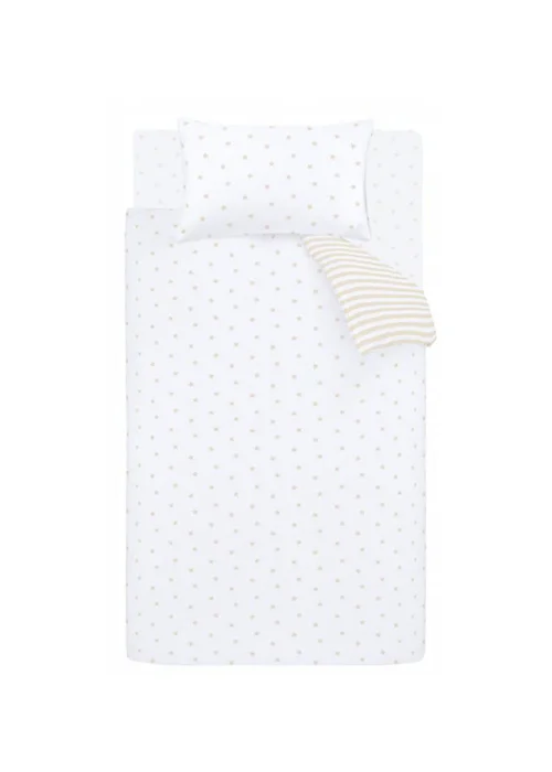 Bianca Fine Linens Mini Star & Stripes Reversible Cotton Duvet Cover Set Natural - Junior Image 5