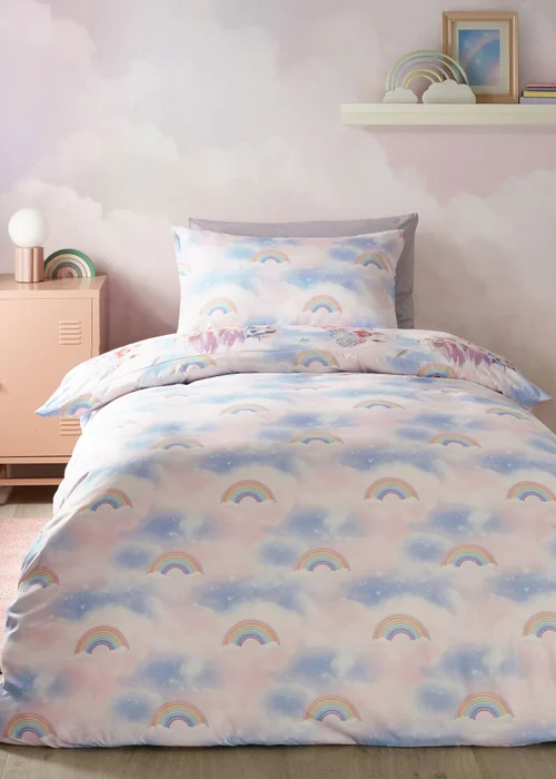 Catherine Lansfield Candy Unicorn So Soft Reversible Duvet Cover Set Pink - Single Image 2