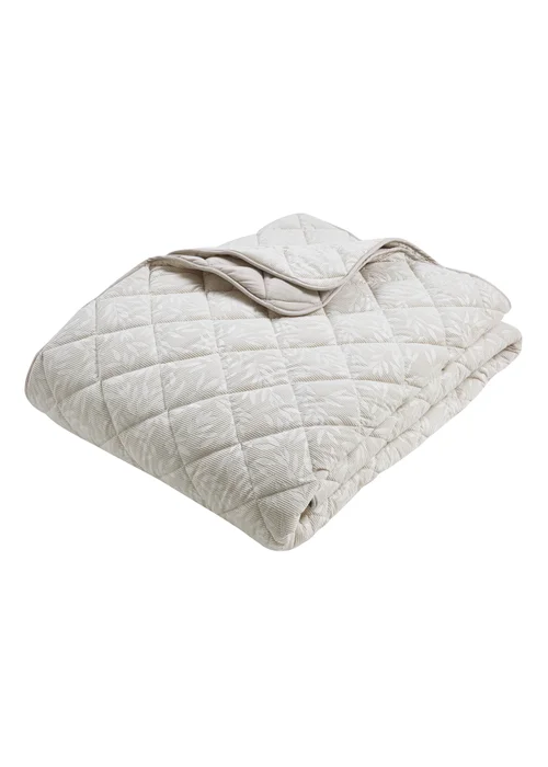 Catherine Lansfield Corded Leaves Quilted Bedspread Champagne Gold - One Size Image 4