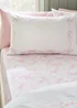 Catherine Lansfield Bow Fitted Sheet White/Pink - Single Image 1