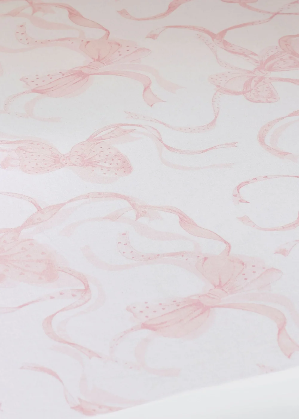 Catherine Lansfield Bow Fitted Sheet White/Pink - Single Image 2