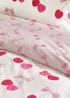 Catherine Lansfield Cherries and Bows Reversible Duvet Cover Set Pink - Single Image 4