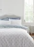 Bianca Fine Linens Esme Floral Cotton Reversible Duvet Cover Set White Blue - Single Image 1