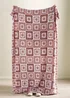 Catherine Lansfield Crochet Print Blanket Throw Pink - One Size Image 3