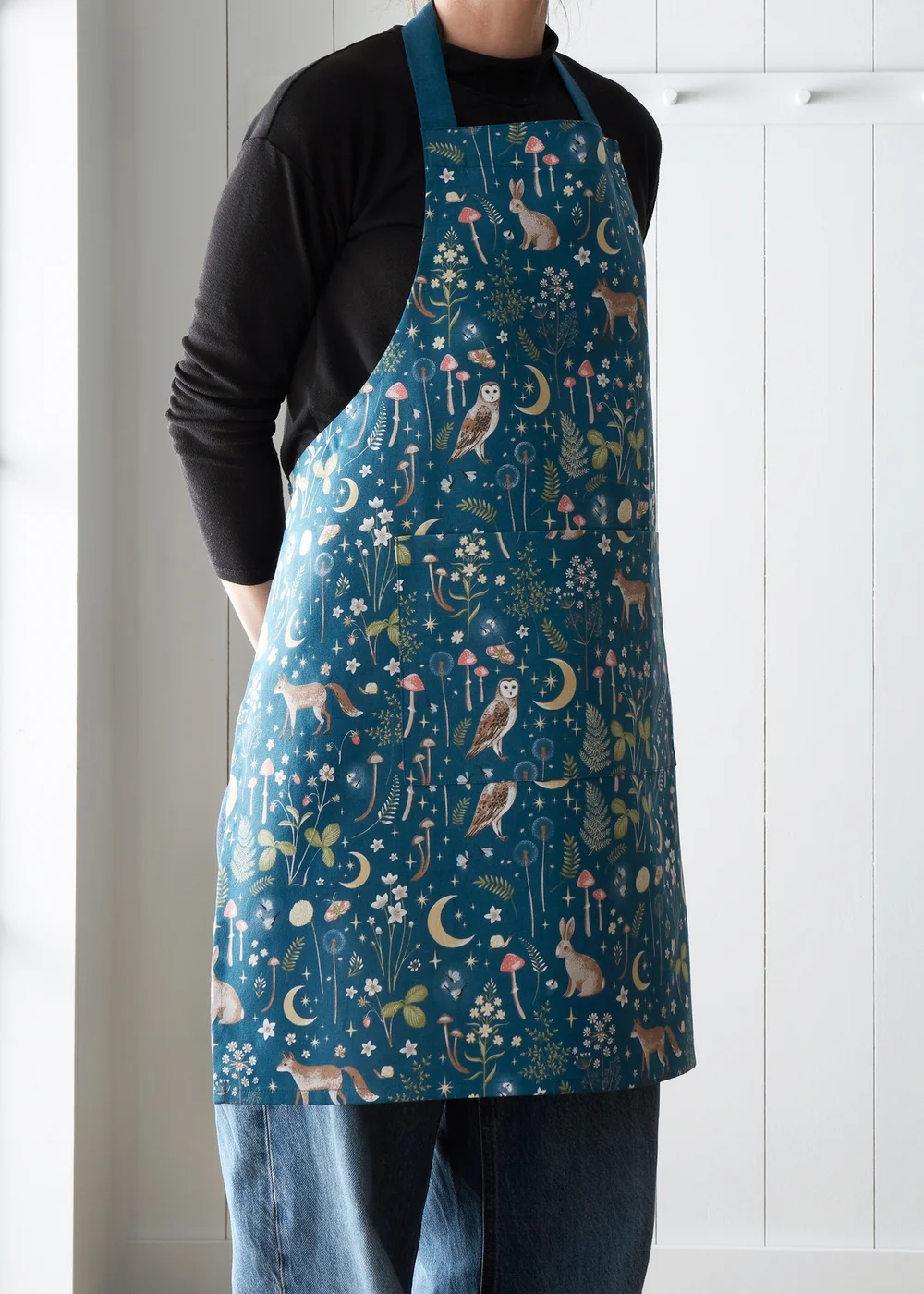 Catherine Lansfield Enchanted Twilight Animals Cotton Kitchen Adult Apron Navy - One Size Image 2