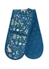 Catherine Lansfield Enchanted Twilight Animals Cotton Kitchen Double Oven Glove Navy - One Size Image 3