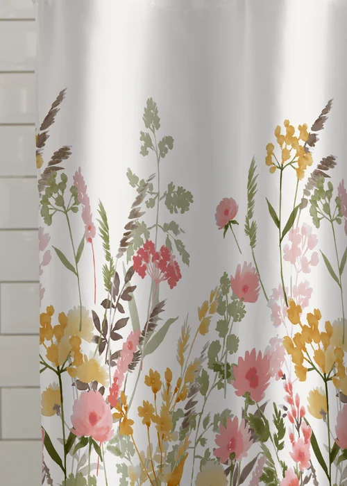 Catherine Lansfield Countryside Floral Shower Curtain Pink - One Size Image 3