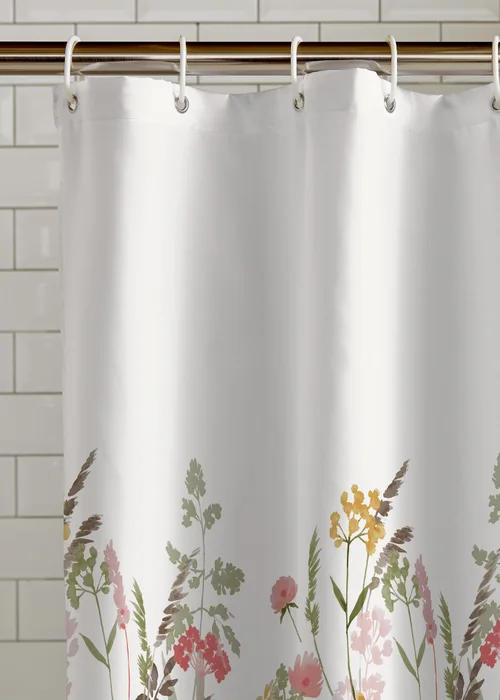 Catherine Lansfield Countryside Floral Shower Curtain Pink - One Size Image 2