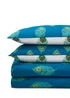 Their Nibs Peacock Feather Cotton Reversible Duvet Cover Set Teal Green - Single Image 5