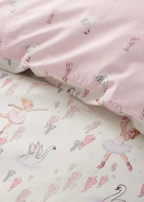 Belle & Boo Ballerina Reversible Cotton Duvet Cover Set Pink - Junior Image 4