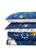 Their Nibs Disco Space Cotton Reversible Duvet Cover Set Navy Blue - Single Image 5