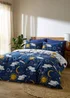 Their Nibs Disco Space Cotton Reversible Duvet Cover Set Navy Blue - Single Image 1