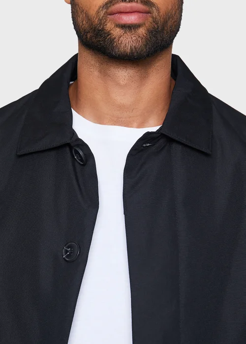 Threadbare Black Showerproof Padded Longline Mac - M Image 4