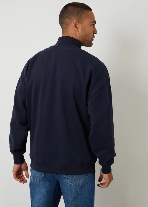 Threadbare Navy Half Zip Sweatshirt - L Image 2