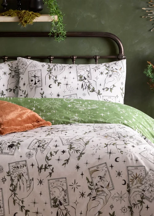 Furn Celestial Stories Printed Reversible Green Duvet Set - Double Image 3