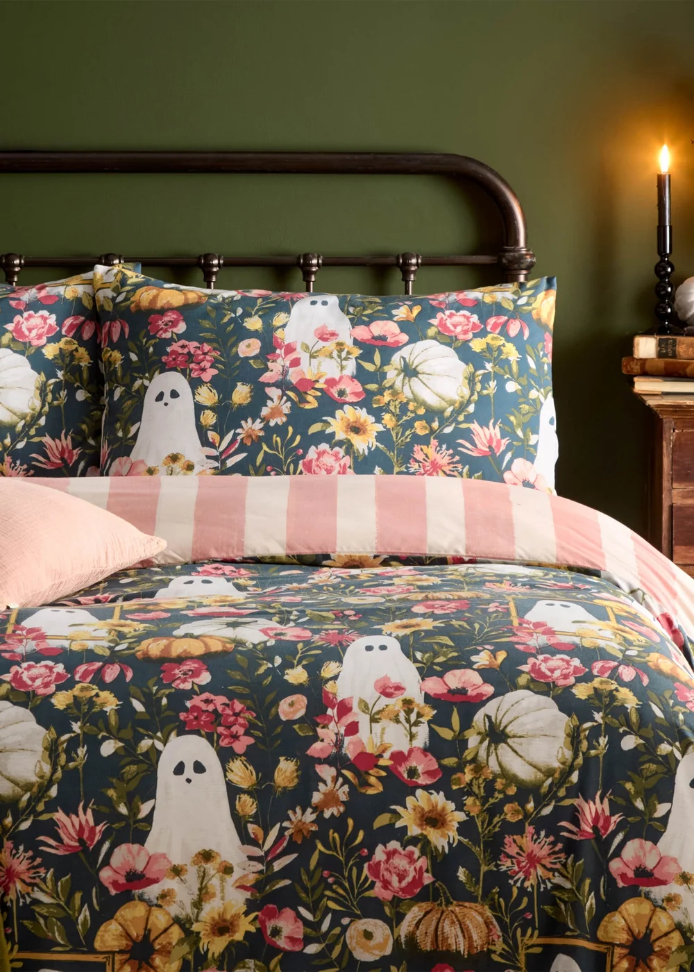Furn Bootanical Printed Reversible Multicolour Duvet Set - King Image 3