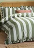 Wylder Nature Birdie Stripe Ruffle Baygreen/Mist Duvet Set - Double Image 2
