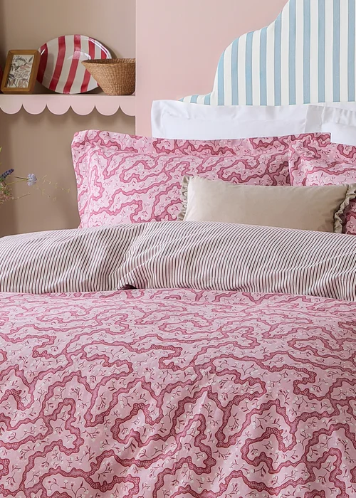 Wylder Brianna Floral 100% Cotton Cherry Duvet Set - Single Image 3