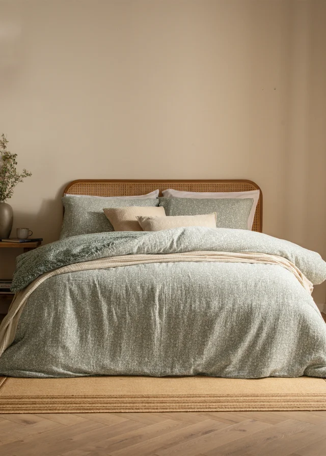 Yard Perrie Leaf Muslin 100% Cotton Forest Green Duvet Set