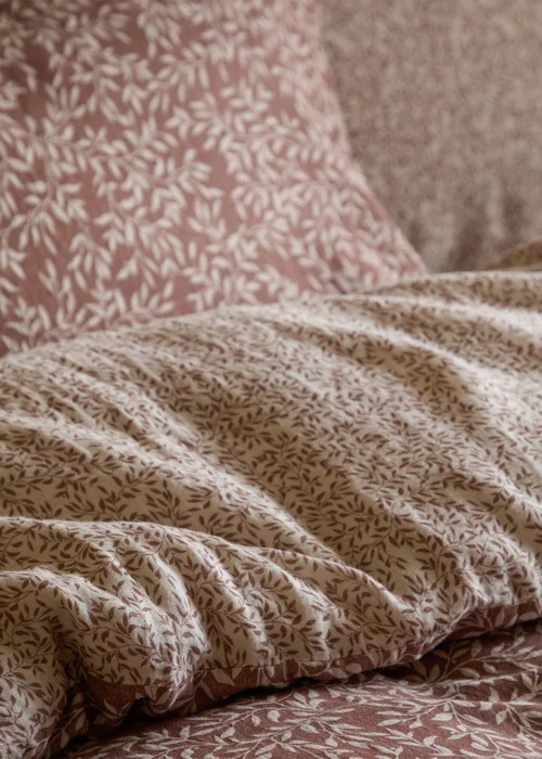Yard Perrie Leaf Muslin 100% Cotton Cinnamon Duvet Set - Single Image 3