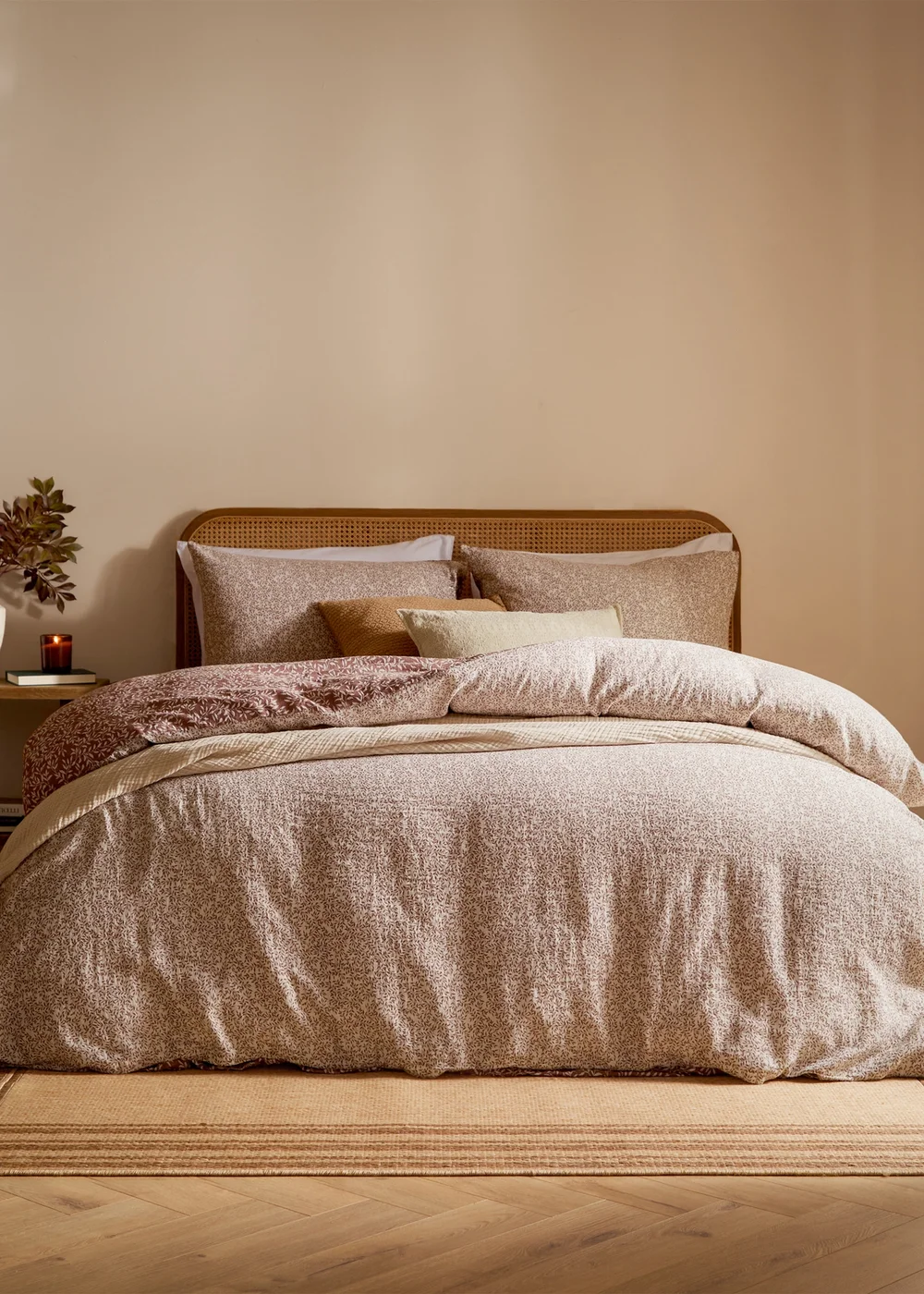 Yard Perrie Leaf Muslin 100% Cotton Cinnamon Duvet Set - Single Image 2