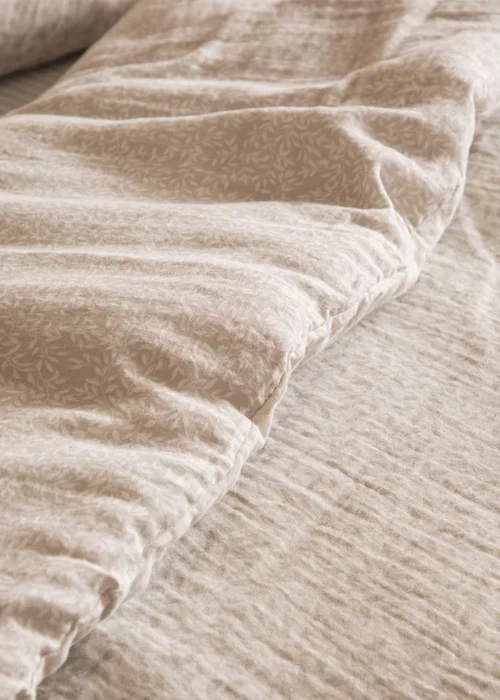 Yard Perrie Leaf Muslin 100% Cotton Natural Duvet Set - Single Image 3