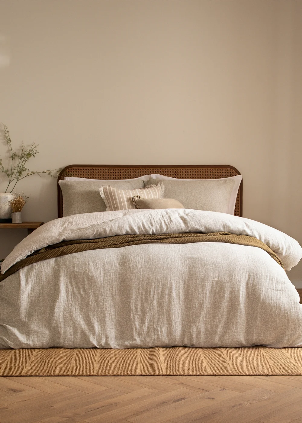 Yard Perrie Leaf Muslin 100% Cotton Natural Duvet Set - Single Image 2