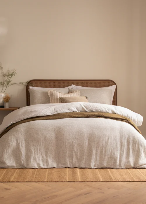 Yard Perrie Leaf Muslin 100% Cotton Natural Duvet Set - Single Image 1