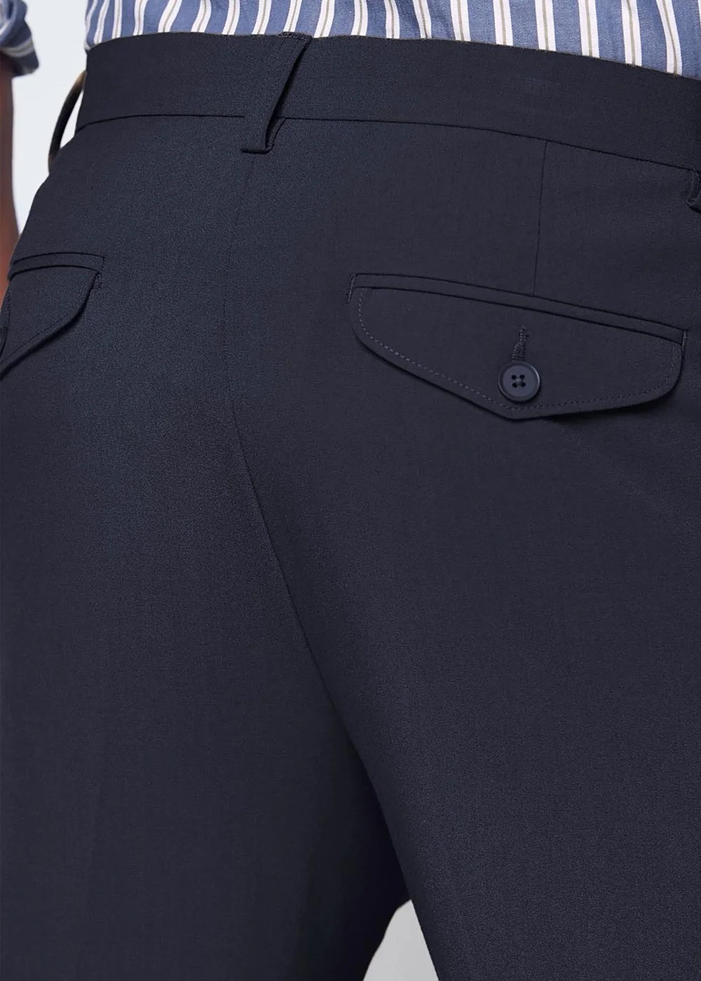 Cotton Traders Midnight Blue Ultra Comfort 4 Way Stretch Twin Pleat Trousers - 34/L29 Image 2