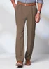 Cotton Traders Taupe Ultra Comfort 4 Way Stretch Twin Pleat Trousers - 32/L31 Image 1