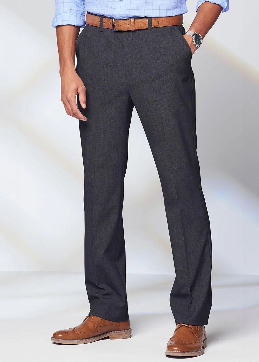 Cotton Traders Ash Grey Ultra Comfort 4 Way Stretch Trousers - 34/L29 Image 2