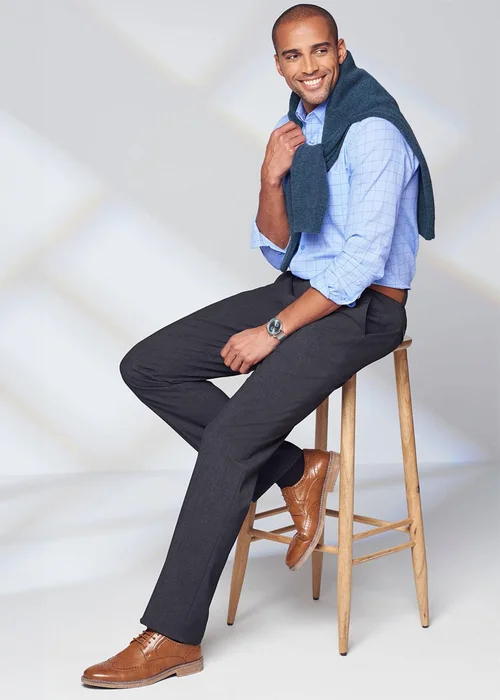 Cotton Traders Ash Grey Ultra Comfort 4 Way Stretch Trousers - 34/L29 Image 1