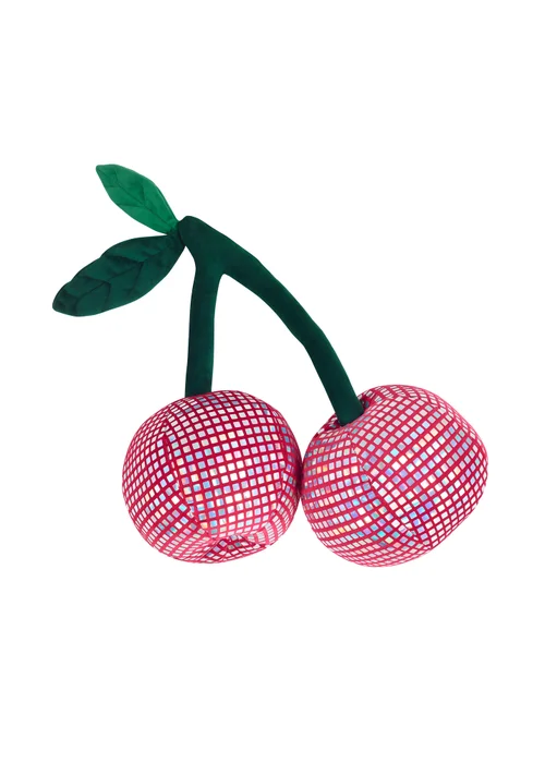 Catherine Lansfield Disco Cherries 3D Shaped Cushion Pink - One Size Image 3