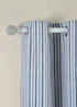 Catherine Lansfield Logan Stripe Lined Eyelet Curtains Blue - 46W X 90D (116x228cm) Image 1