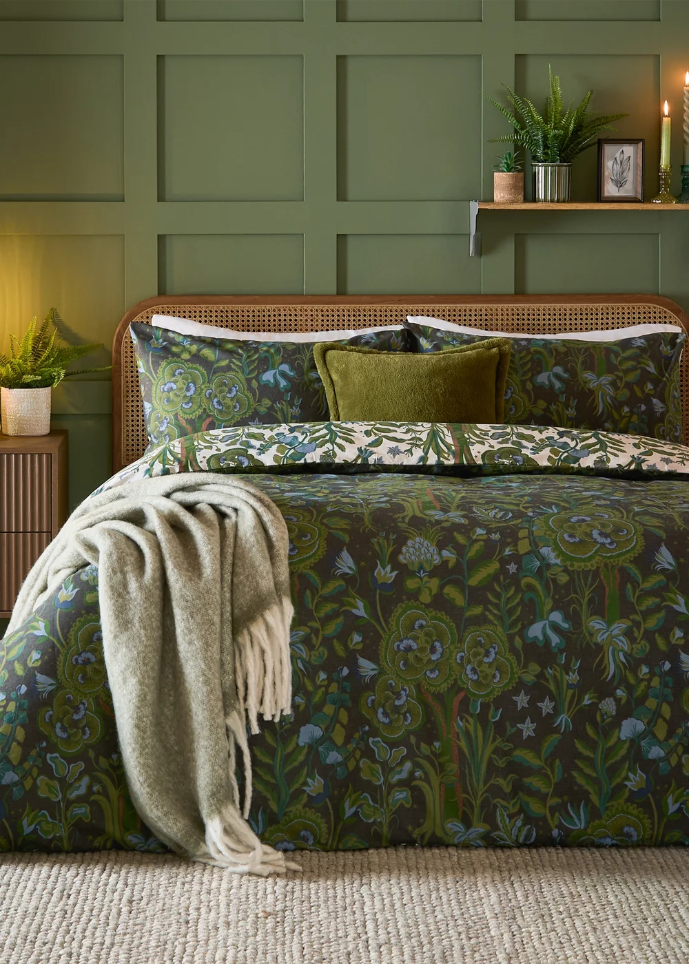 Furn Garden of Wonder Reversible Evergreen Duvet Set - Single Image 1