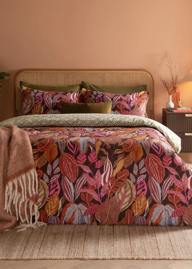 Furn Utopia Printed Reversible Copper Glow Duvet Set