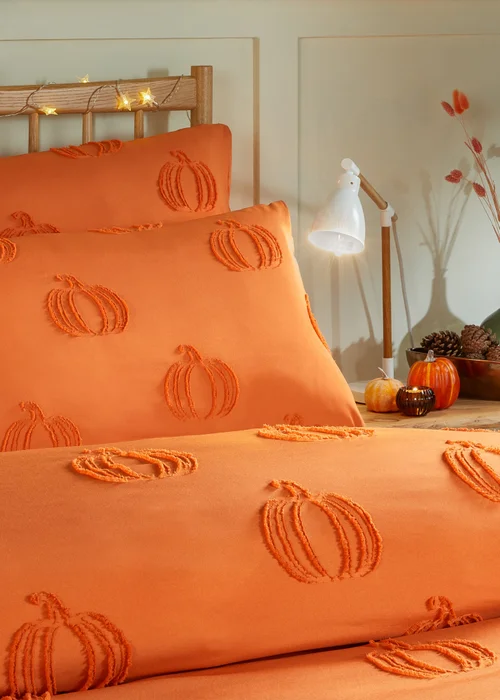 Duvet Day Pumpkin Fields Soft Touch Tufted Multicolour Duvet Set - Single Image 2