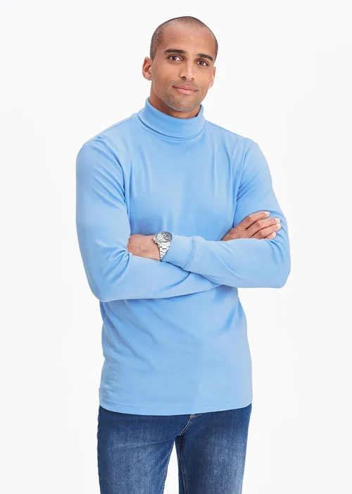 Cotton Traders Blue Frost Long Sleeve Roll Neck Top - Large Image 2