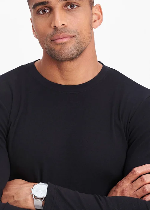 Cotton Traders Black Long Sleeve Crew Neck Base Layer - Extra small Image 3