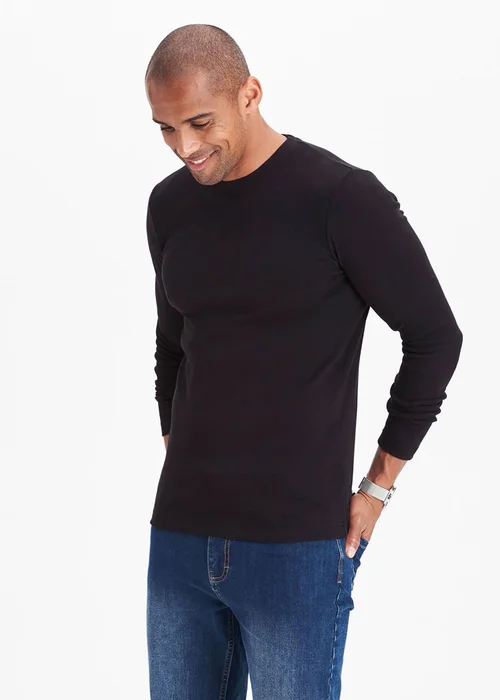 Cotton Traders Black Long Sleeve Crew Neck Base Layer - Extra small Image 1