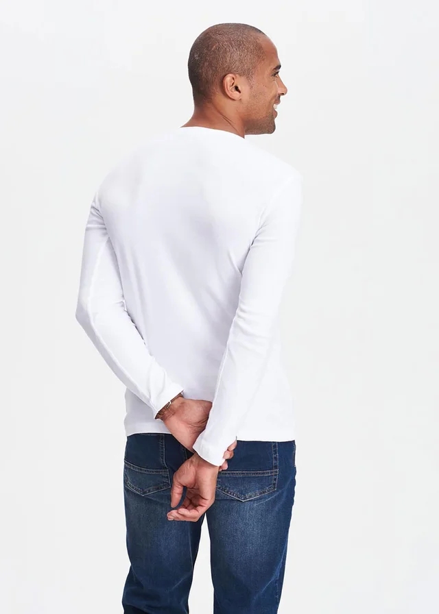 Cotton Traders White Long Sleeve Crew Neck Base Layer