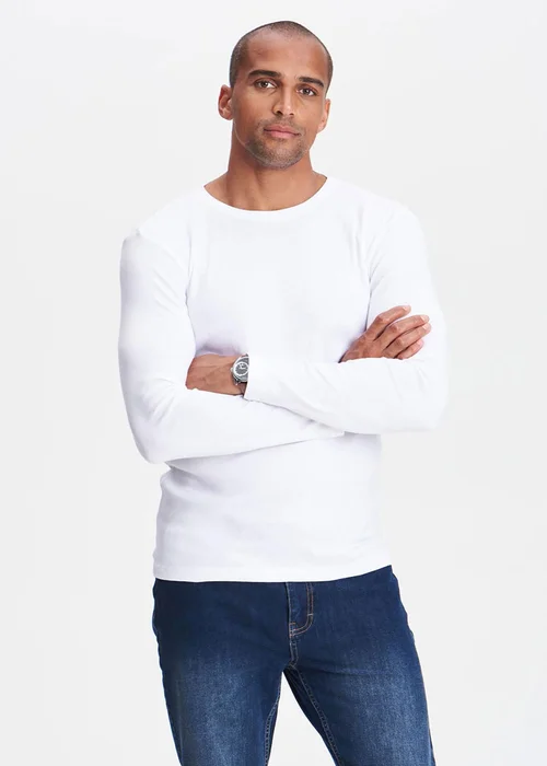Cotton Traders White Long Sleeve Crew Neck Base Layer - Large Image 1