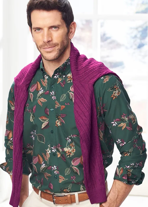 Cotton Traders Everglade Long Sleeve Soft Touch Print Shirt - 4XL Image 1