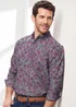 Cotton Traders Cool Grey Long Sleeve Soft Touch Print Shirt - Medium Image 4