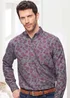 Cotton Traders Cool Grey Long Sleeve Soft Touch Print Shirt - Medium Image 2