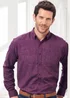 Cotton Traders Wine Long Sleeve Soft Touch Crosshatch Shirt - 5XL Image 4