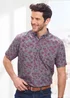 Cotton Traders Cool Grey Short Sleeve Soft Touch Print Shirt - Large Image 4