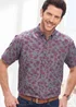 Cotton Traders Cool Grey Short Sleeve Soft Touch Print Shirt - Large Image 1