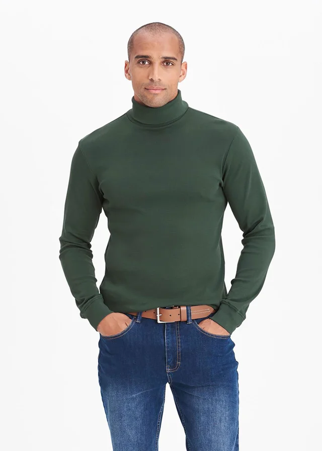 Cotton Traders Evergreen Long Sleeve Roll Neck Top